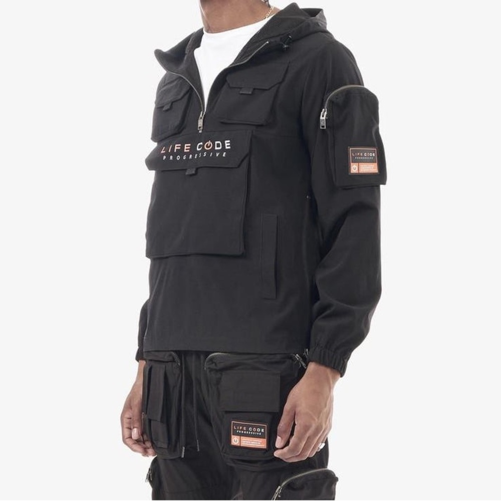 Life Code J03. Black Pullover Windbreaker Like Ne… - image 3